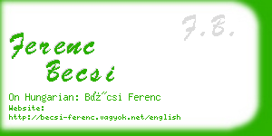 ferenc becsi business card